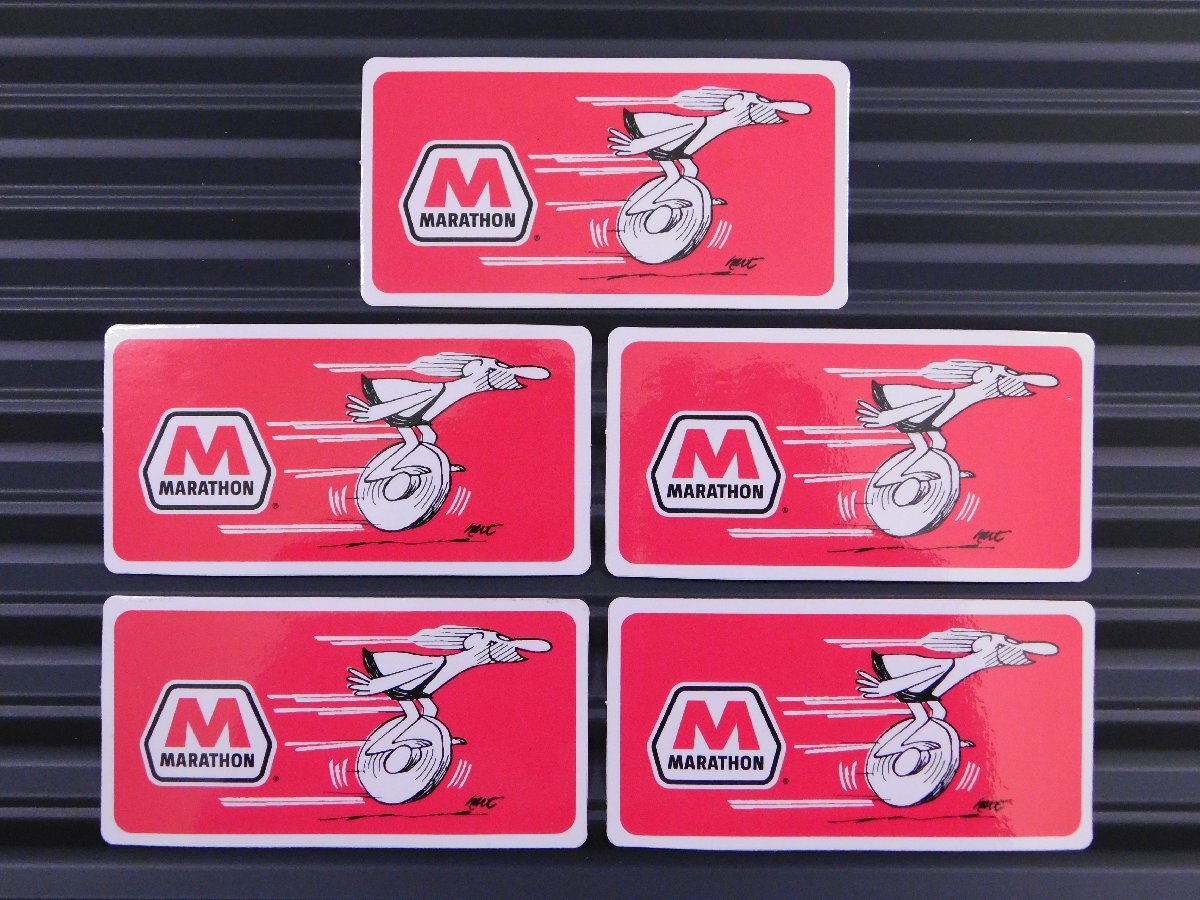 ◆送料\110◆【MARATHON・マラソン】※《レーシングステッカー/5枚セット》 (品番ms135) アメリカン雑貨 アメリカオイル企業拍卖