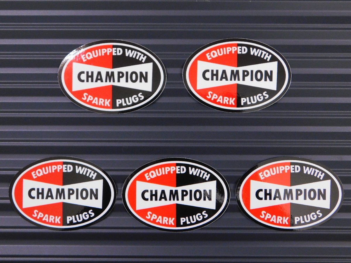 ◆送料\110◆【CHAMPION・チャンピオンプラグ】※《レーシングステッカー/5枚セット》 (品番ms001) アメリカン雑貨 ガレージ拍卖