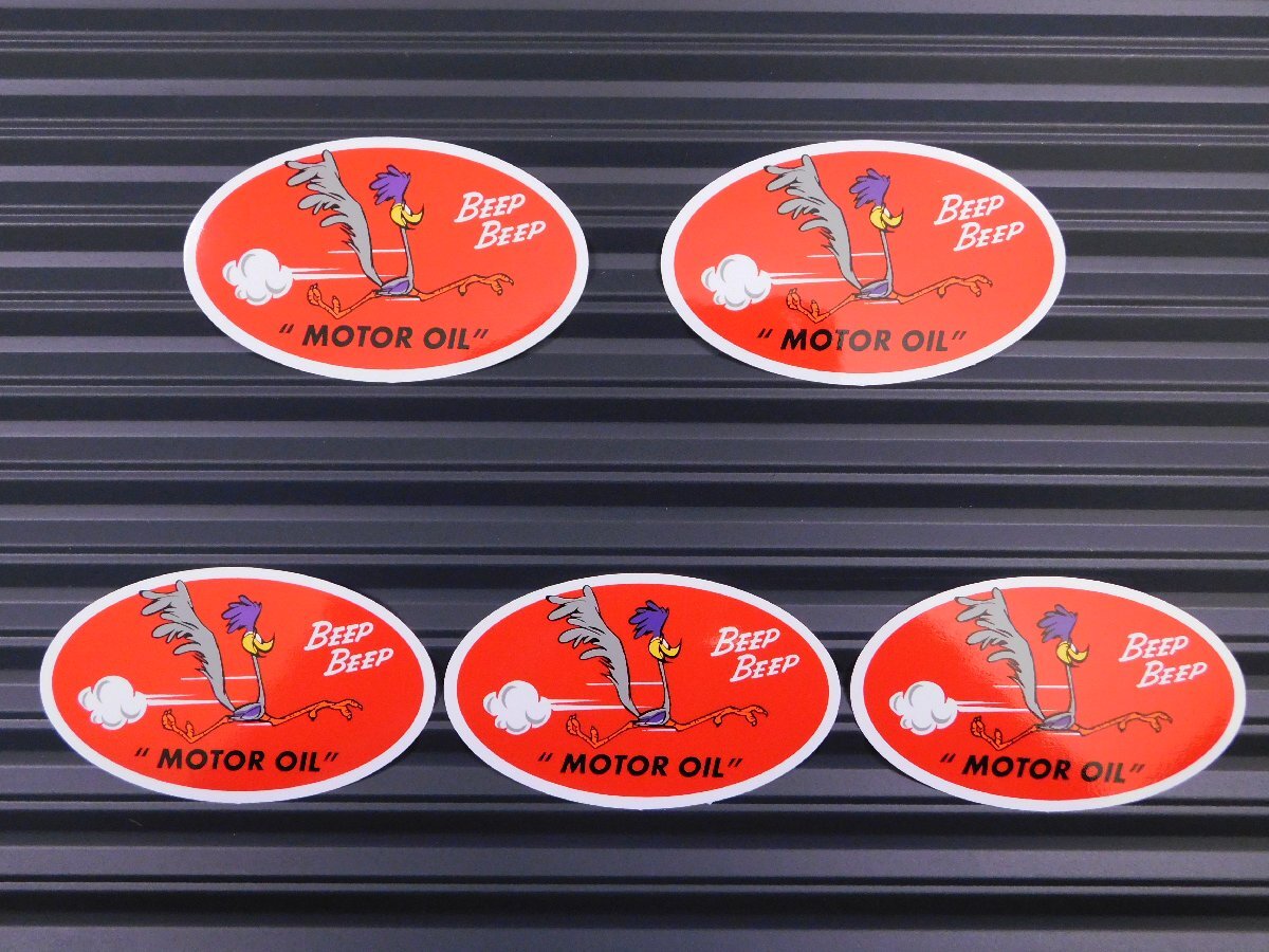 ◆送料\110◆【MOTOROIL・ロードランナー】※《レーシングステッカー/5枚セット》 (品番ms68) アメリカン雑貨 ガレージ拍卖
