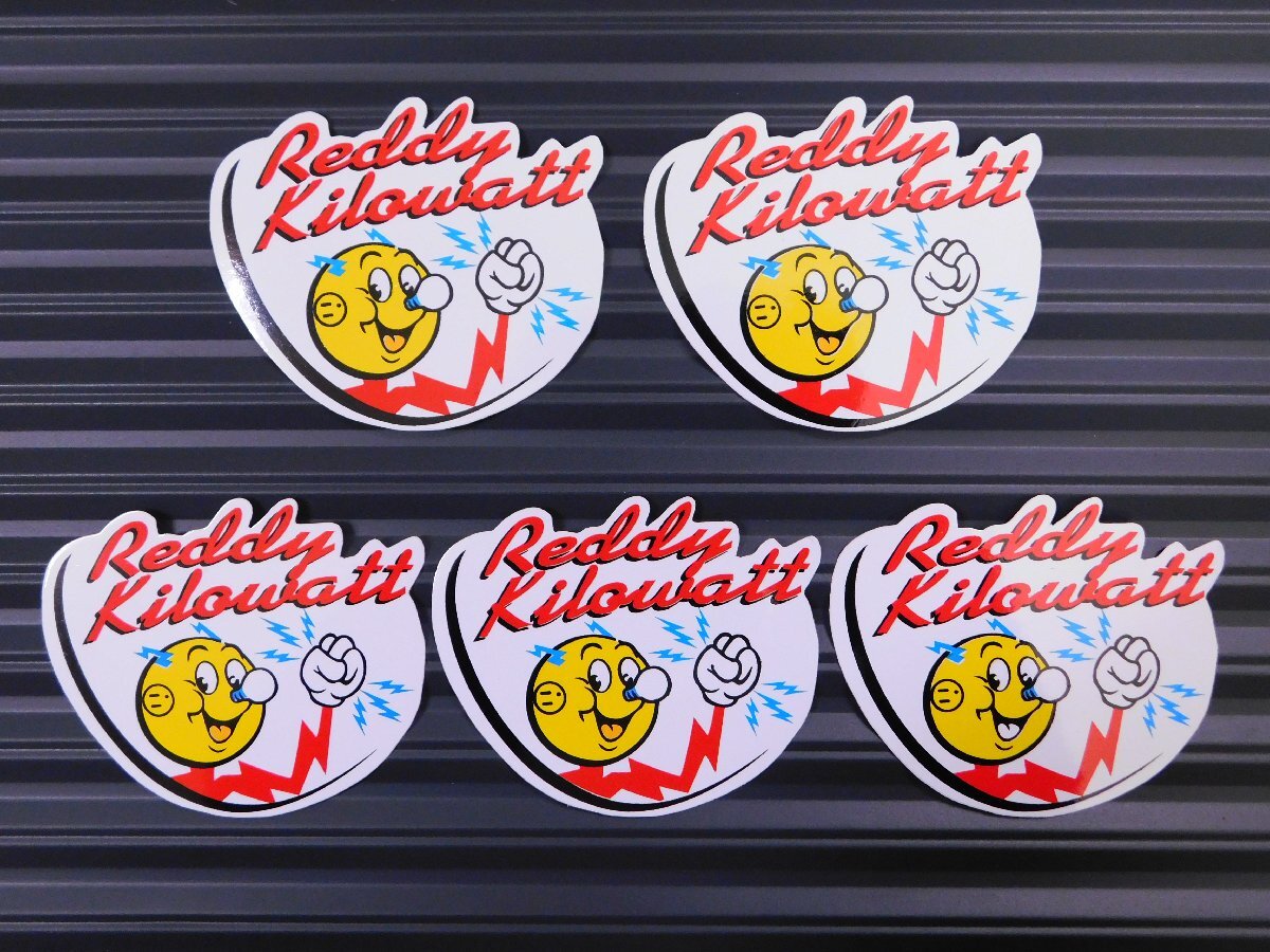 ◆送料\110◆【REDDY KILOWATT・レディキロワット】※《レーシングステッカー/5枚セット》 (品番ms097) アメリカン雑貨 ガレージ拍卖