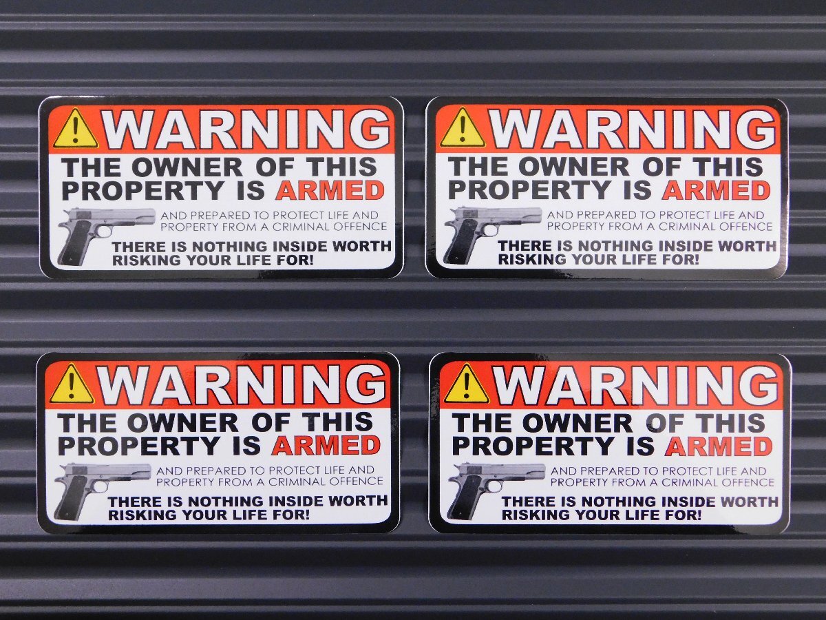 ◆送料\110◆【WARNING】※《レーシングステッカー/4枚セット》 (品番ms074) アメリカン雑貨 ガレージ拍卖