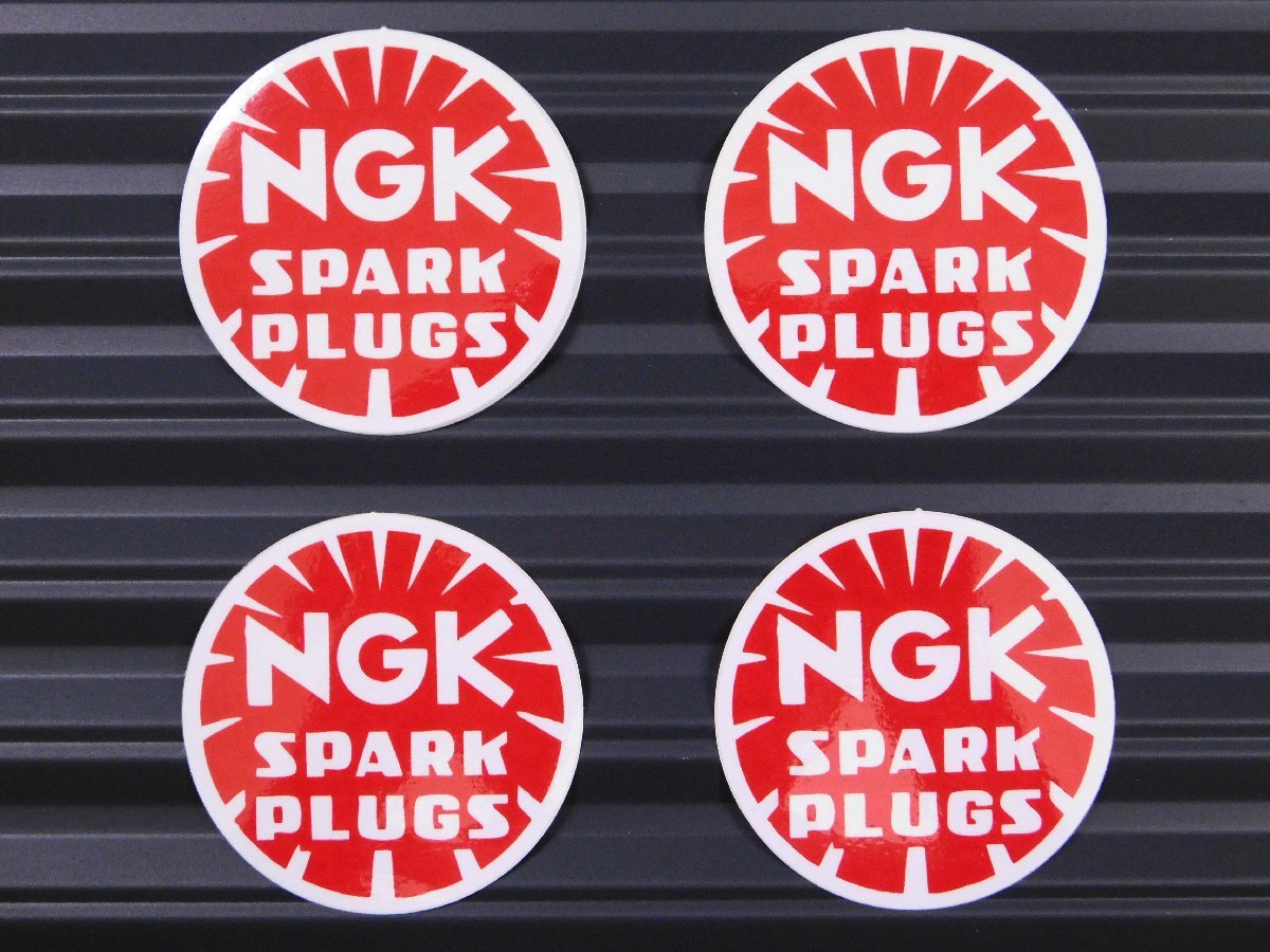 ◆送料\110◆【NGK SPARK PLUGS】※《レーシングステッカー/4枚セット》 (品番ms020) アメリカン雑貨 ガレージ拍卖