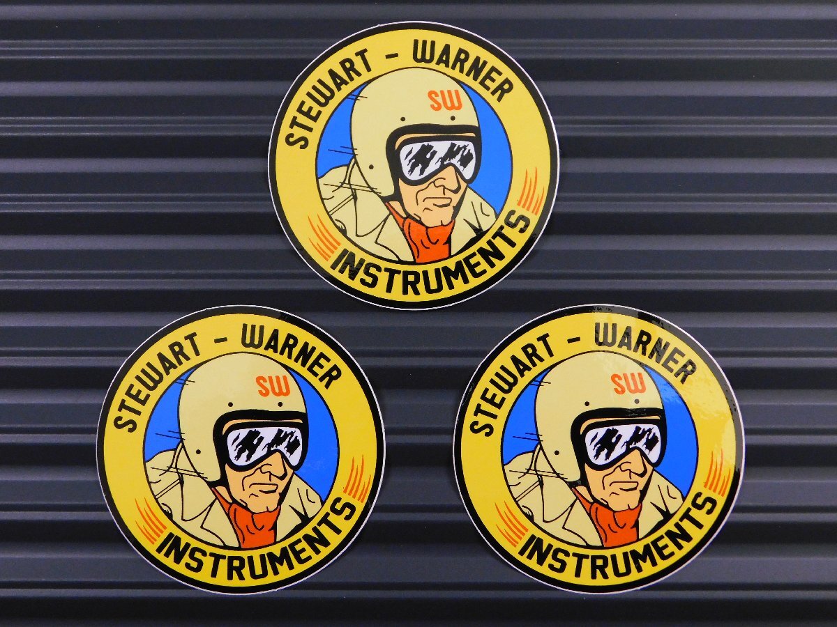 ◆送料\110◆【SW・スチュワートワーナー】※《レーシングステッカー/3枚セット》 (品番ms120) アメリカン雑貨拍卖