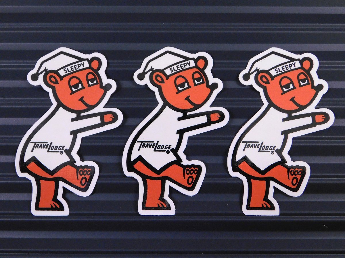 ◆送料\110◆【SLEEPY BEAR・スリーピーベア】※《キャラクターステッカー/3枚セット》 (品番ms093) アメリカン雑貨 ガレージ拍卖