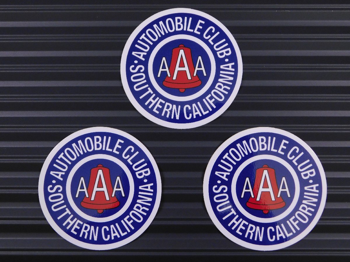 ◆送料\110◆【AAA・アメリカ自動車協会】※《レーシングステッカー/3枚セット》 (品番ms026) アメリカン雑貨 ガレージ拍卖