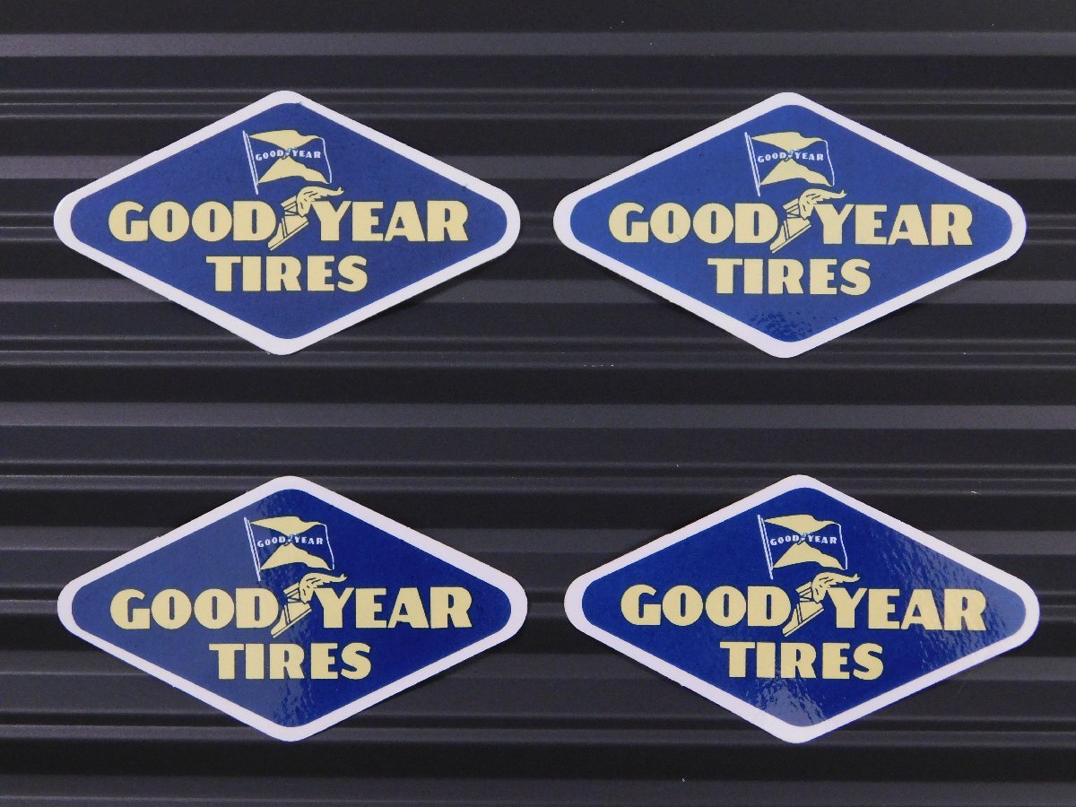 ◆送料\110◆【GOOD YEAR TIRES・グッドイヤー】※《レーシングステッカー/4枚セット》 (品番ms017) アメリカン雑貨 ガレージ拍卖