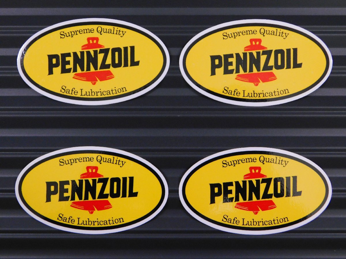 ◆送料\110◆【PENNZOIL・ペンズオイル】※《レーシングステッカー/4枚セット》 (品番ms004) アメリカン雑貨 ガレージ拍卖