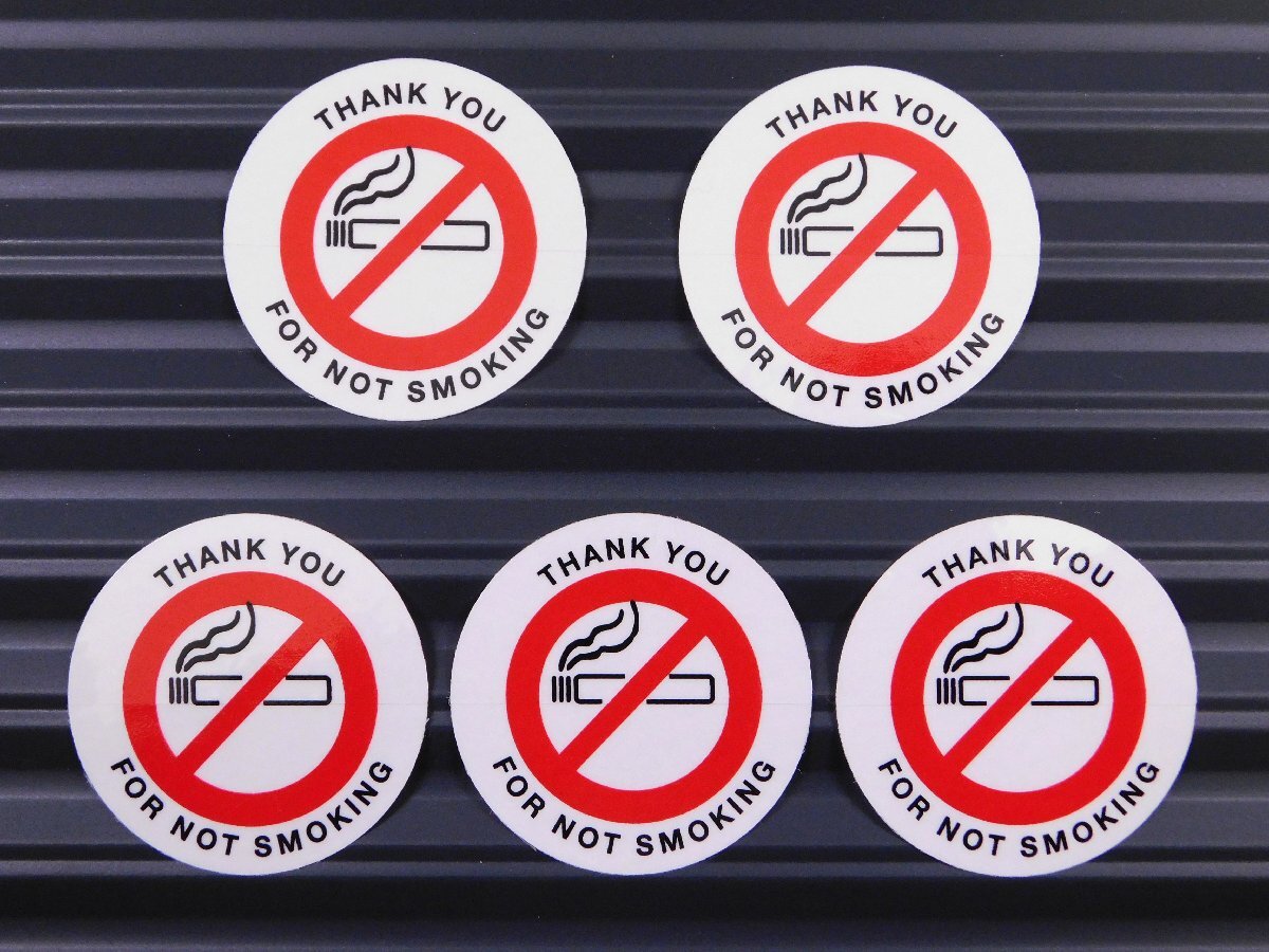 ◆送料\110◆【アメリカ自動車整備用ステッカー/5枚セット】※《NO SMOKING・禁煙ステッカー/丸型》 アメリカ輸入品拍卖