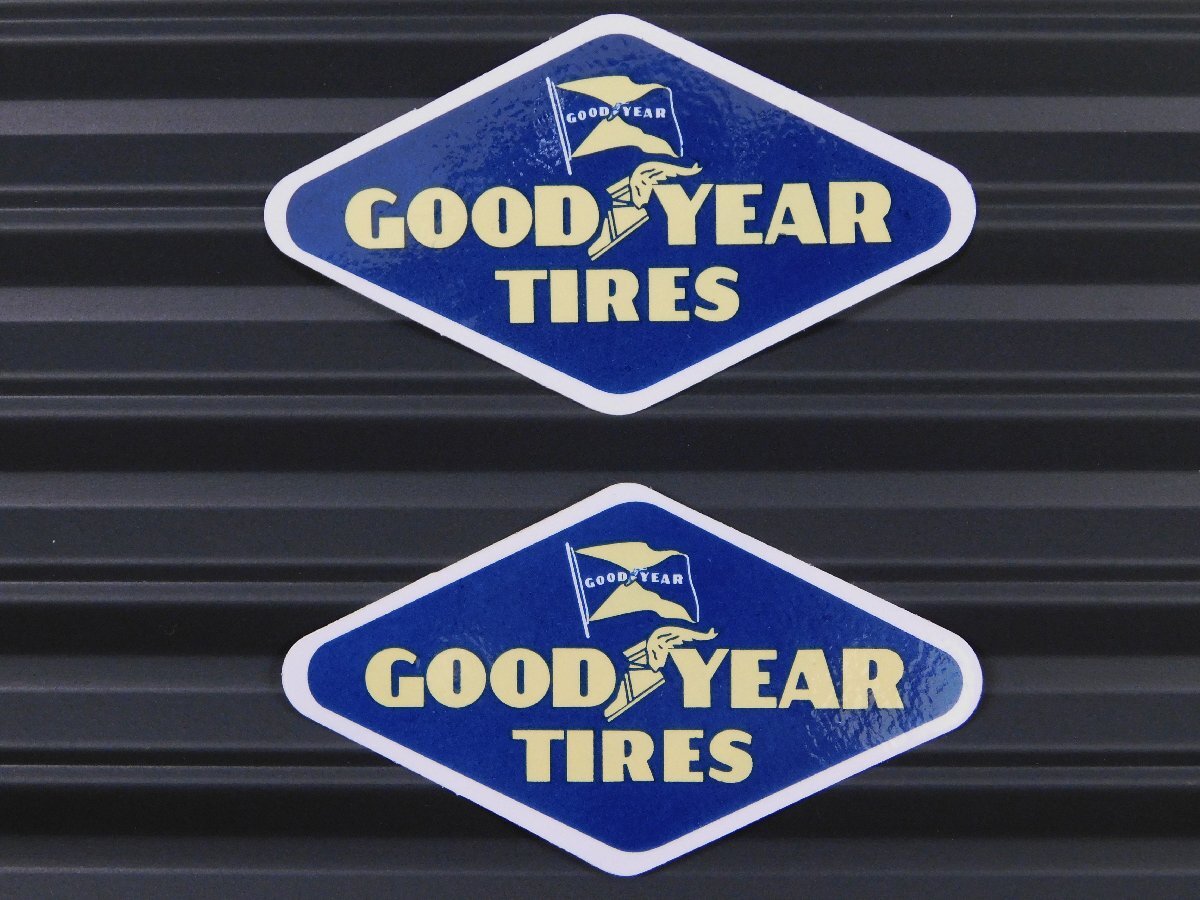 ◆送料\110◆【GOOD YEAR TIRES・グッドイヤー】※《レーシングステッカー/2枚セット》 (品番ms017) アメリカン雑貨 ガレージ拍卖