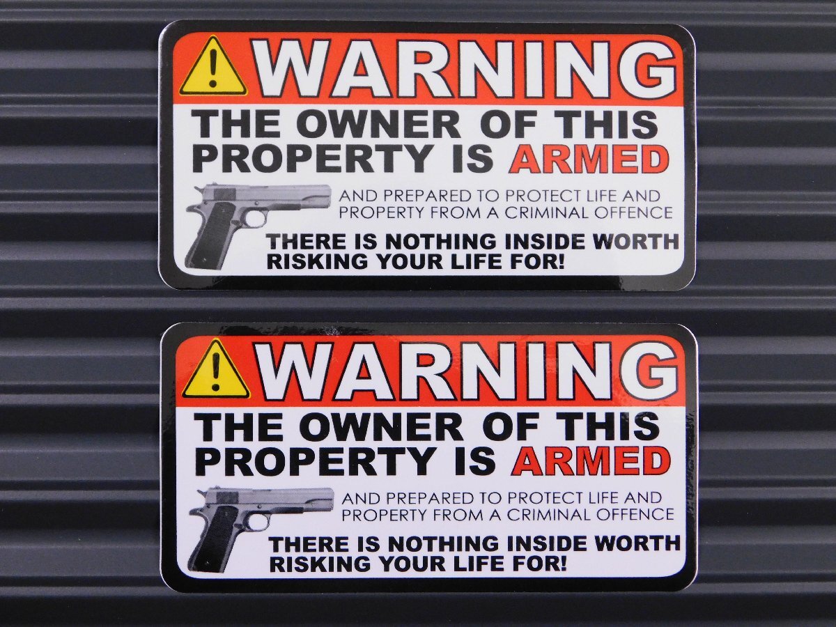 ◆送料\110◆【WARNING】※《レーシングステッカー/2枚セット》 (品番ms074) アメリカン雑貨 ガレージ拍卖