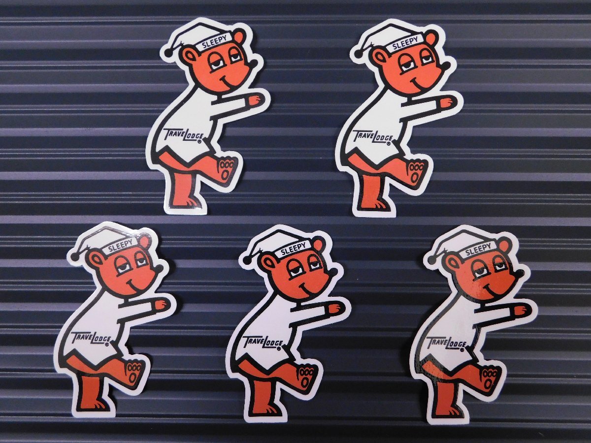 ◆送料\110◆【SLEEPY BEAR・スリーピーベア】※《キャラクターステッカー/5枚セット》 (品番ms093) アメリカン雑貨 ガレージ拍卖