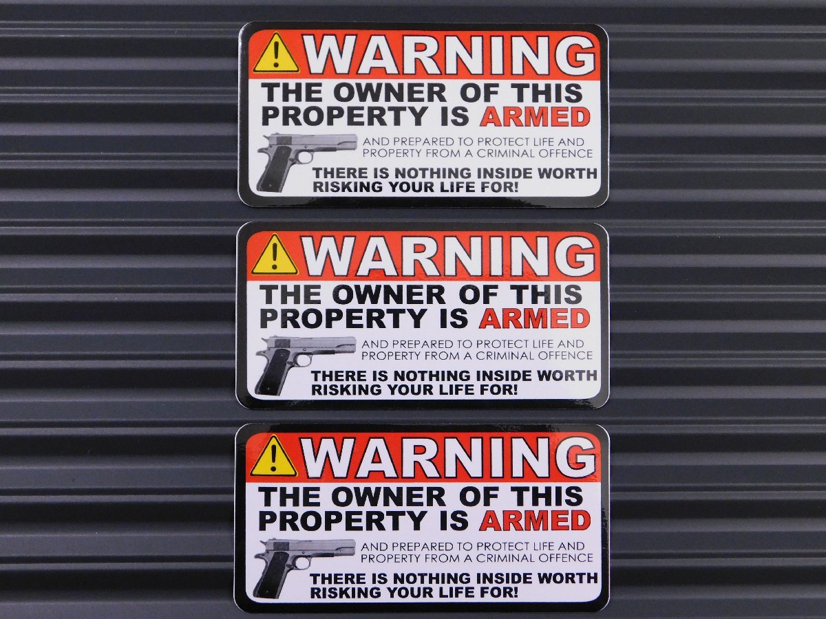 ◆送料\110◆【WARNING】※《レーシングステッカー/3枚セット》 (品番ms074) アメリカン雑貨 ガレージ拍卖