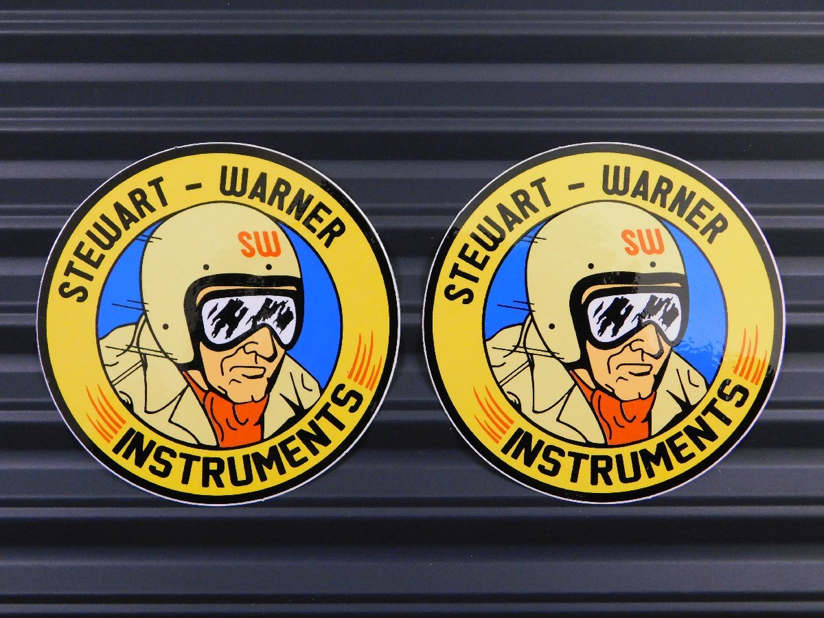 ◆送料\110◆【SW・スチュワートワーナー】※《レーシングステッカー/2枚セット》 (品番ms120) アメリカン雑貨拍卖