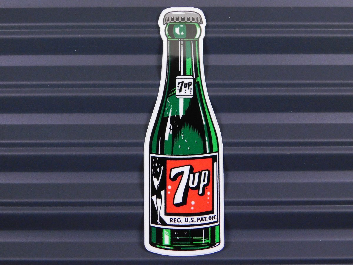 ◆送料\110◆【7UP・セブンアップ】※《レトロボトルステッカー/サイズ55×86mm》 39~69年代ロゴ アメリカン雑貨 ドリンク ス拍卖