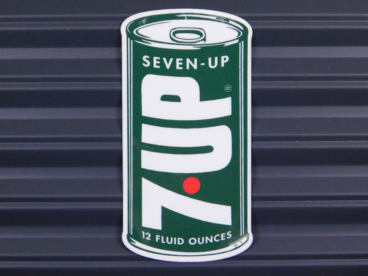 ◆送料\110◆【7UP・セブンアップ】※《缶型ステッカー/サイズ55×86mm》 69~75年代ロゴ アメリカン雑貨 ドリンク ステッカー拍卖