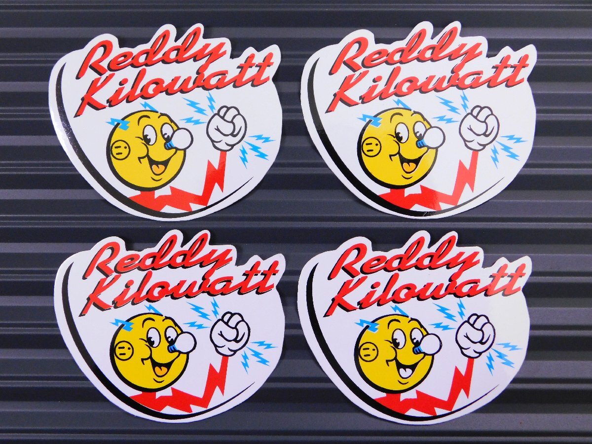 ◆送料\110◆【REDDY KILOWATT・レディキロワット】※《レーシングステッカー/4枚セット》 (品番ms097) アメリカン雑貨 ガレージ拍卖