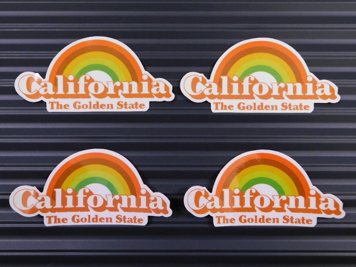 ◆送料\110◆【California・ゴールデンステート】※《レーシングステッカー/4枚セット》 (品番ms116) アメリカン雑貨 ガレージ拍卖