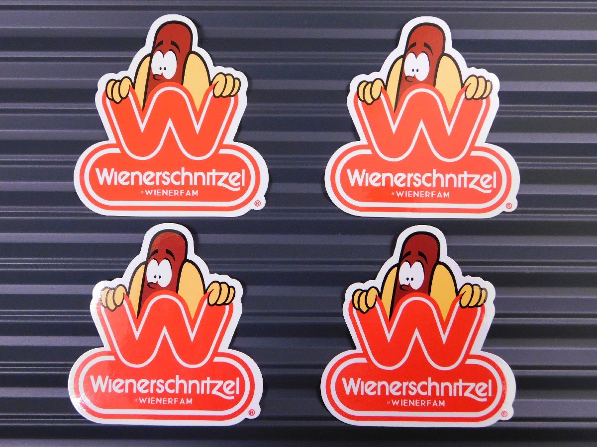 ◆送料\110◆【ウィンナーシュニッツェル】※《キャラクターステッカー/4枚セット》 (品番ms134) アメリカン雑貨 ガレージ拍卖
