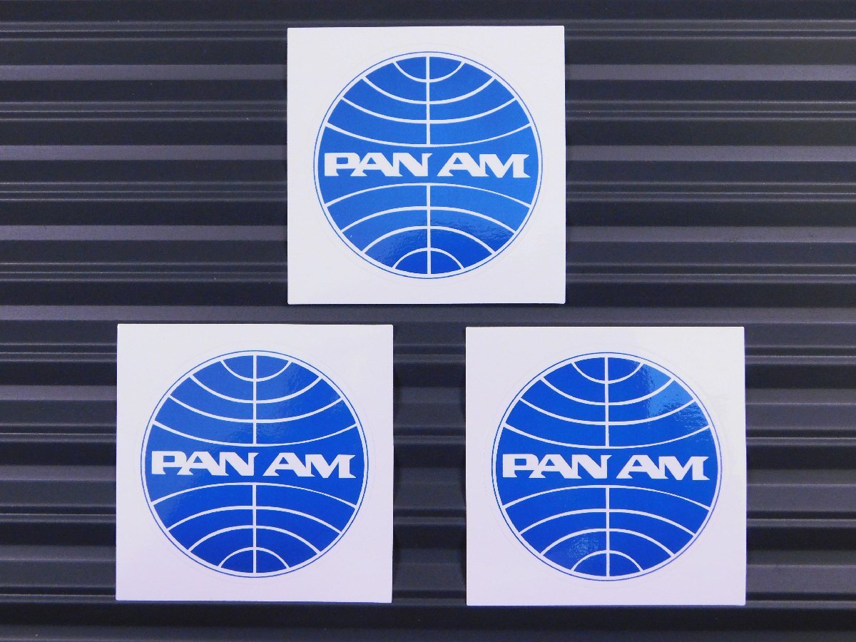 ◆送料\110◆【PAN AM・パンアメリカン航空】※《レーシングステッカー/3枚セット》 (品番ms059) アメリカン雑貨 ガレージ拍卖
