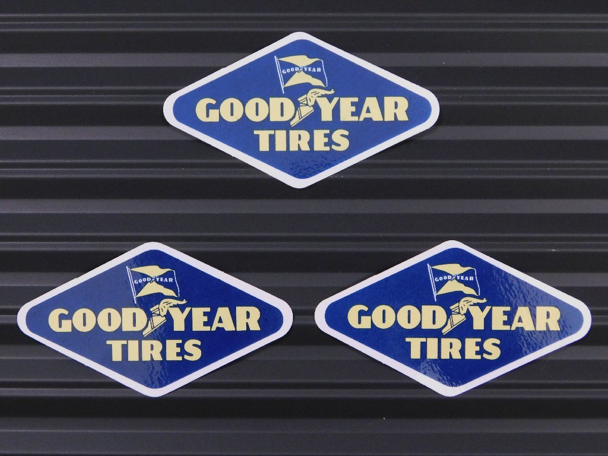 ◆送料\110◆【GOOD YEAR TIRES・グッドイヤー】※《レーシングステッカー/3枚セット》 (品番ms017) アメリカン雑貨 ガレージ拍卖