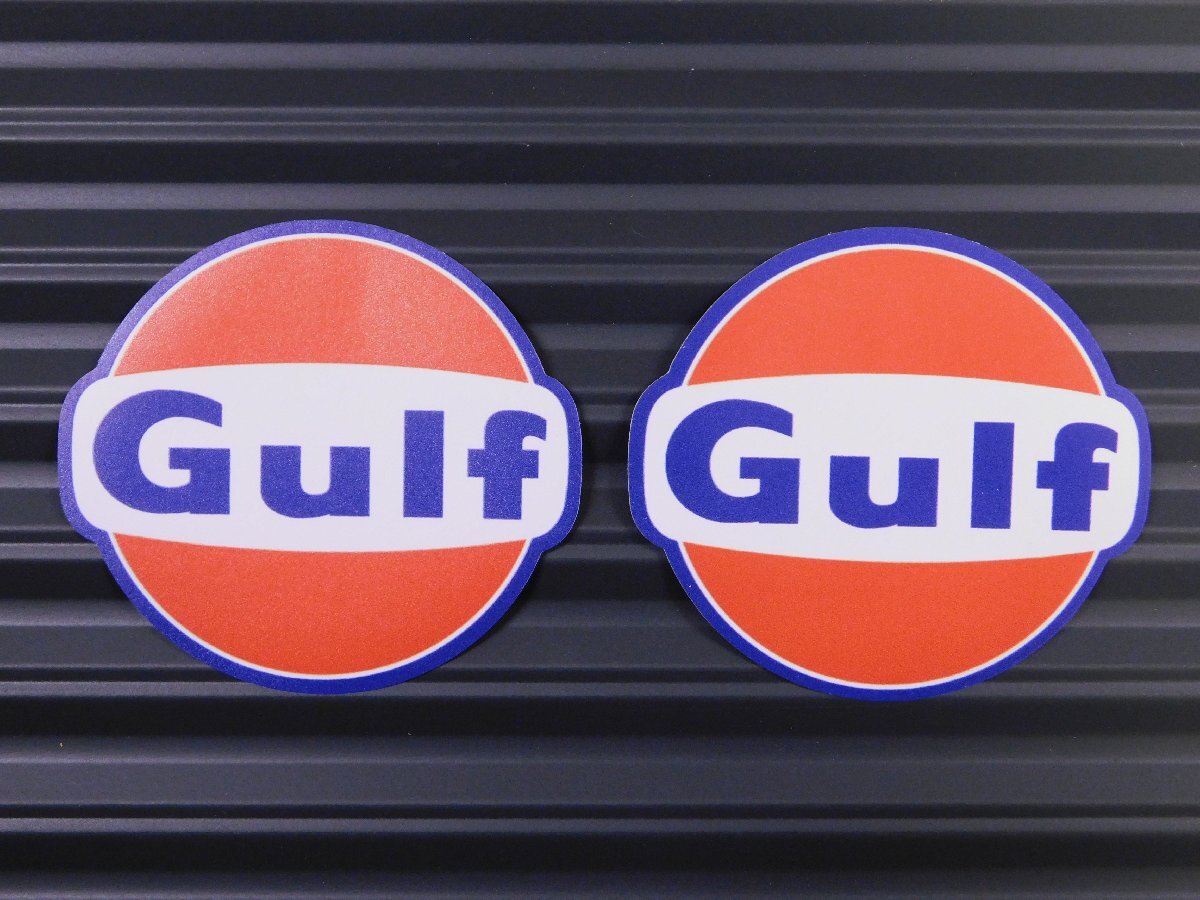 ◆送料\110◆【Gulf・ガルフ】※《レーシングステッカー/2枚セット》 (品番ms153) アメリカン雑貨 ガレージ拍卖