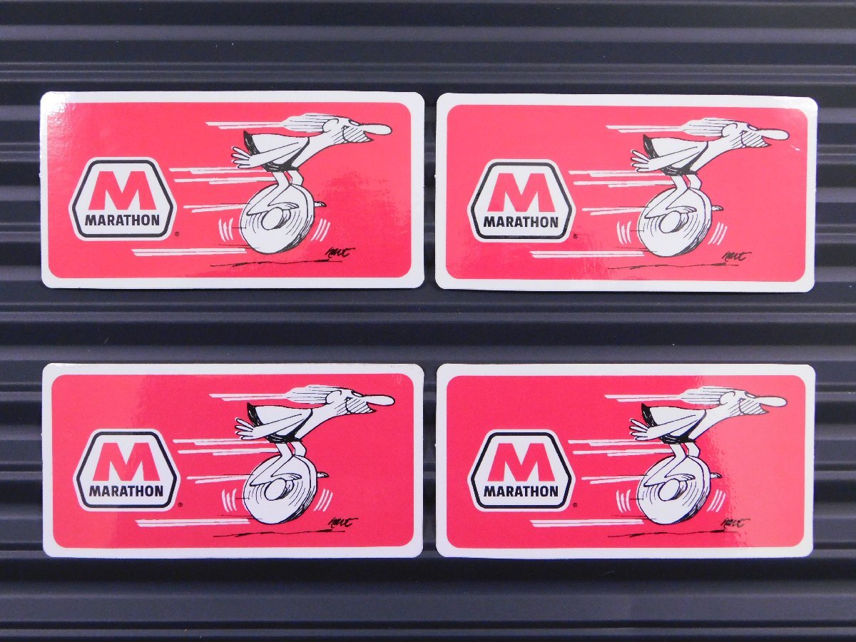 ◆送料\110◆【MARATHON・マラソン】※《レーシングステッカー/4枚セット》 (品番ms135) アメリカン雑貨 アメリカオイル企業拍卖
