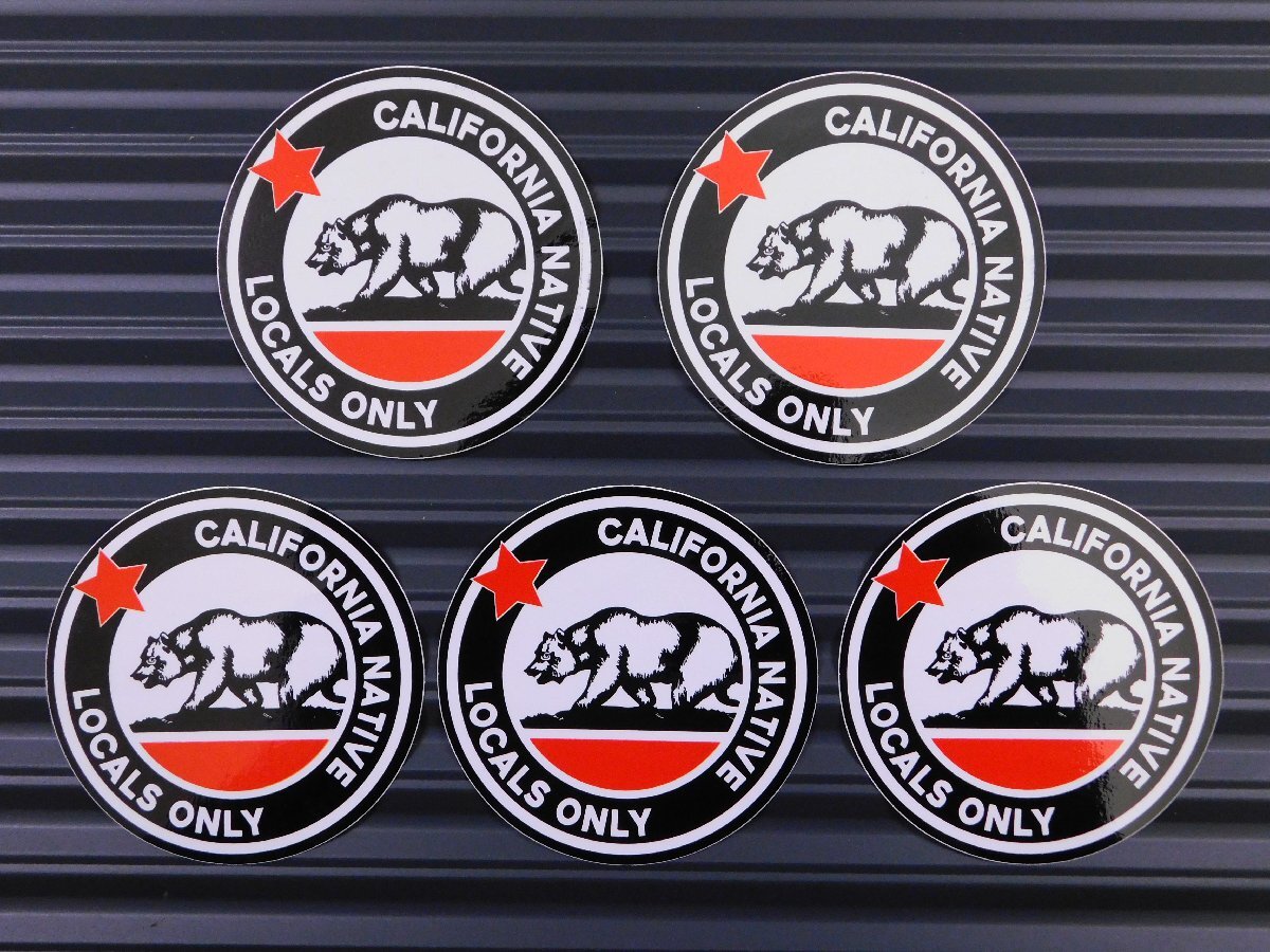 ◆送料\110◆【CALIFORNIA・カリフォルニア】※《レーシングステッカー/5枚セット》 (品番ms117) アメリカン雑貨 ガレージ拍卖