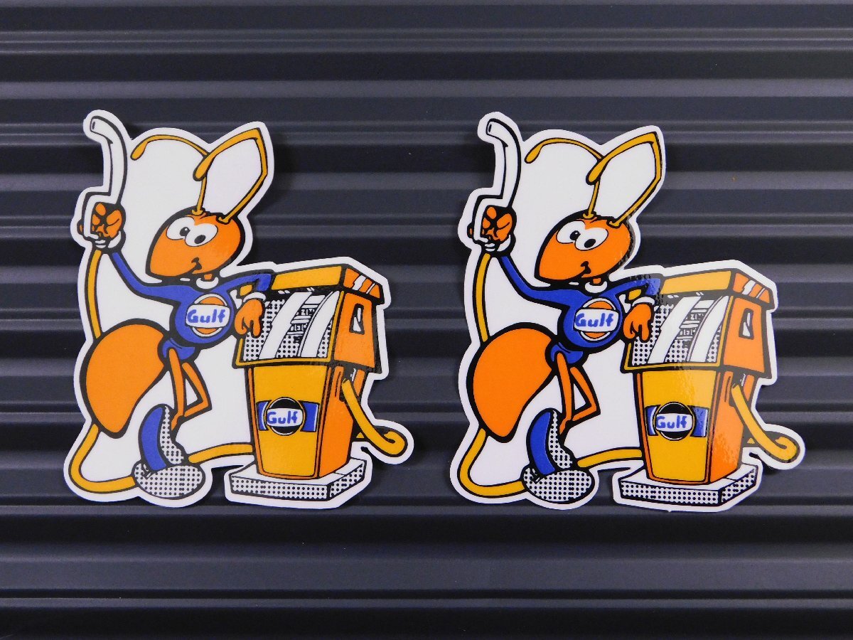 ◆送料\110◆【GULF ANT・ガルフ】※《レーシングステッカー/2枚セット》 (品番ms137) アメリカン雑貨 ガレージ拍卖