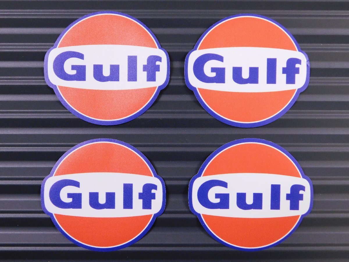 ◆送料\110◆【Gulf・ガルフ】※《レーシングステッカー/4枚セット》 (品番ms153) アメリカン雑貨 ガレージ拍卖