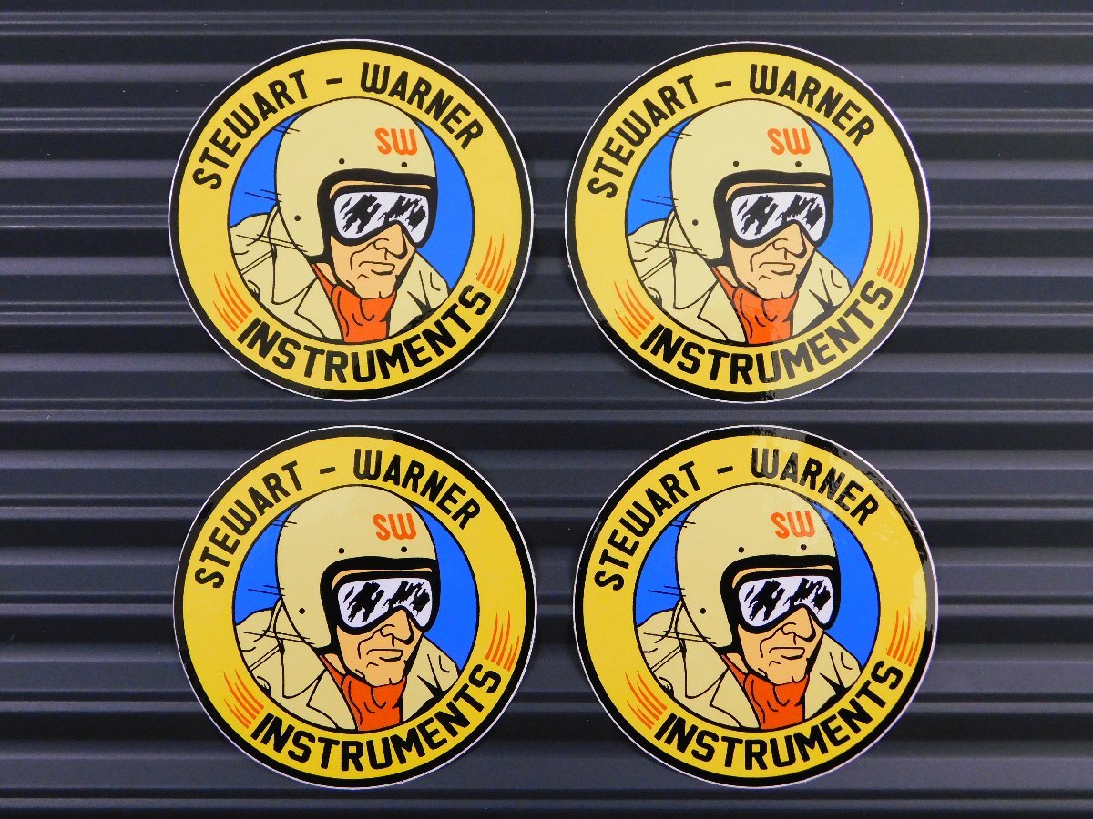 ◆送料\110◆【SW・スチュワートワーナー】※《レーシングステッカー/4枚セット》 (品番ms120) アメリカン雑貨拍卖