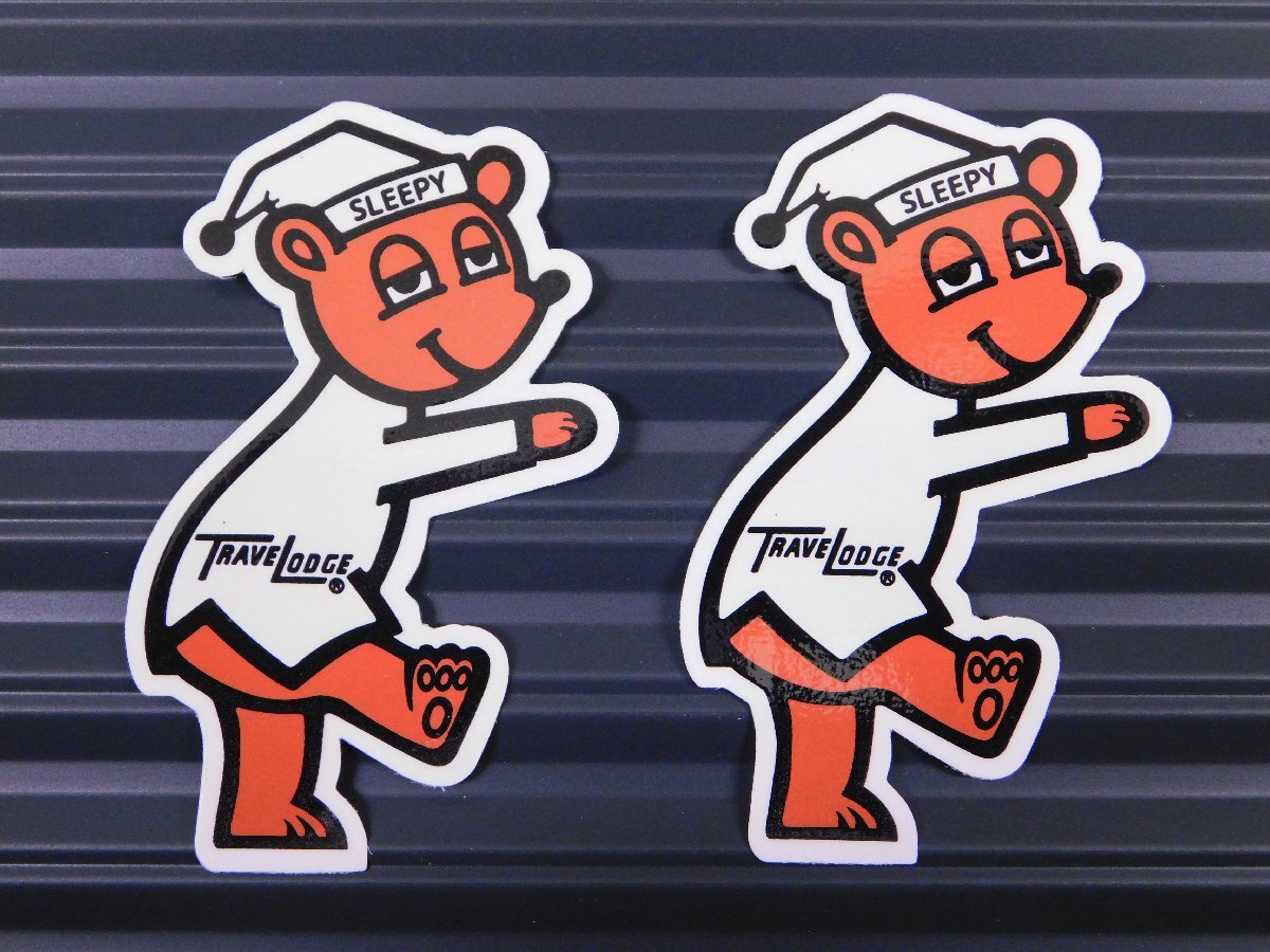 ◆送料\110◆【SLEEPY BEAR・スリーピーベア】※《キャラクターステッカー/2枚セット》 (品番ms093) アメリカン雑貨 ガレージ拍卖