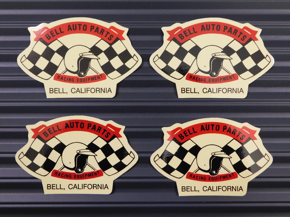 ◆送料\110◆【BELL AUTO PARTS・ベル】※《レーシングステッカー/4枚セット》 (品番ms024) アメリカン雑貨 ガレージ拍卖