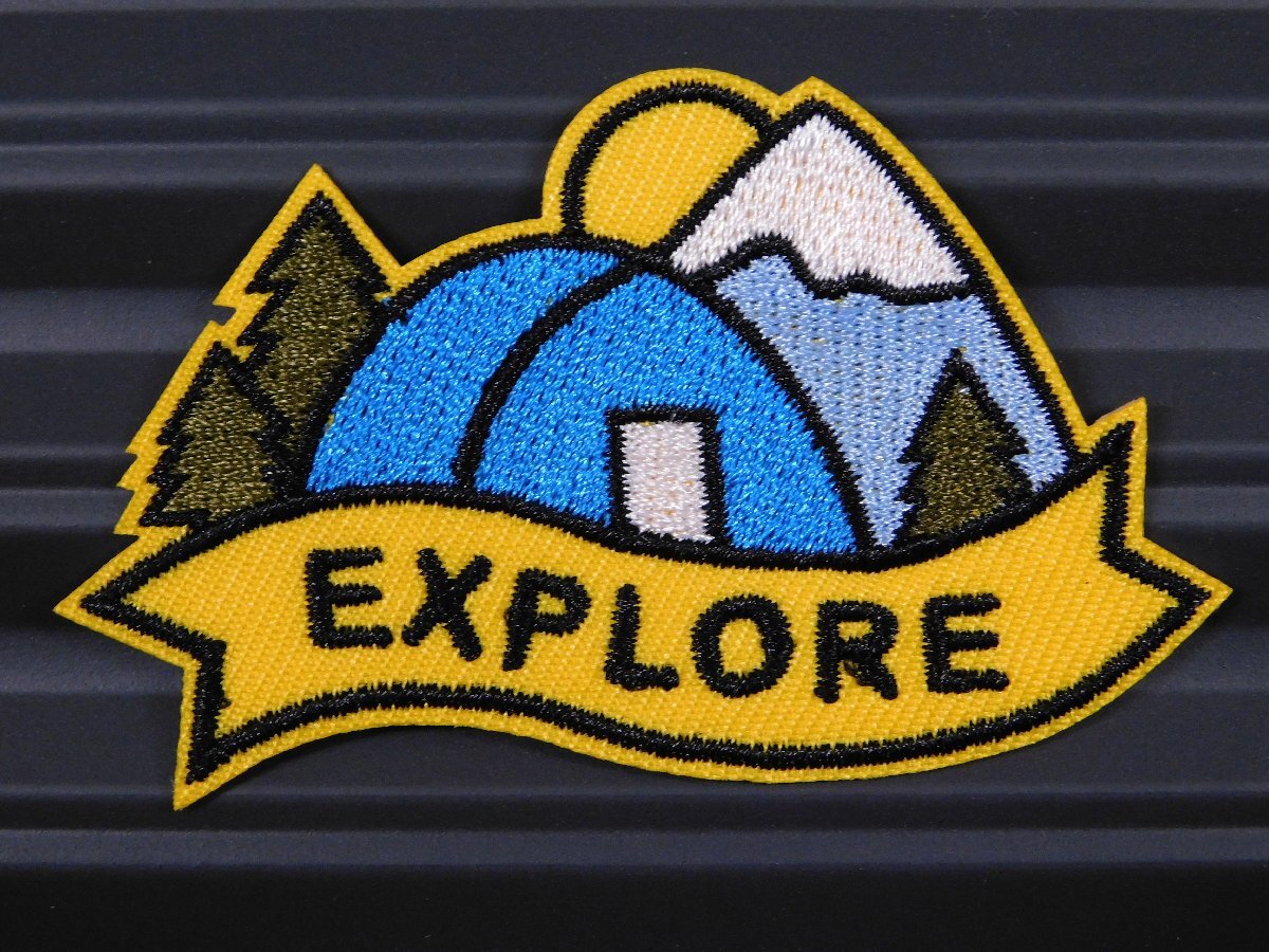 ◆送料\110◆【EXPLORE】※《アイロン刺繍ワッペン/アウトドア》 アメリカン雑貨 刺繍ワッペン アイロンワッペン拍卖