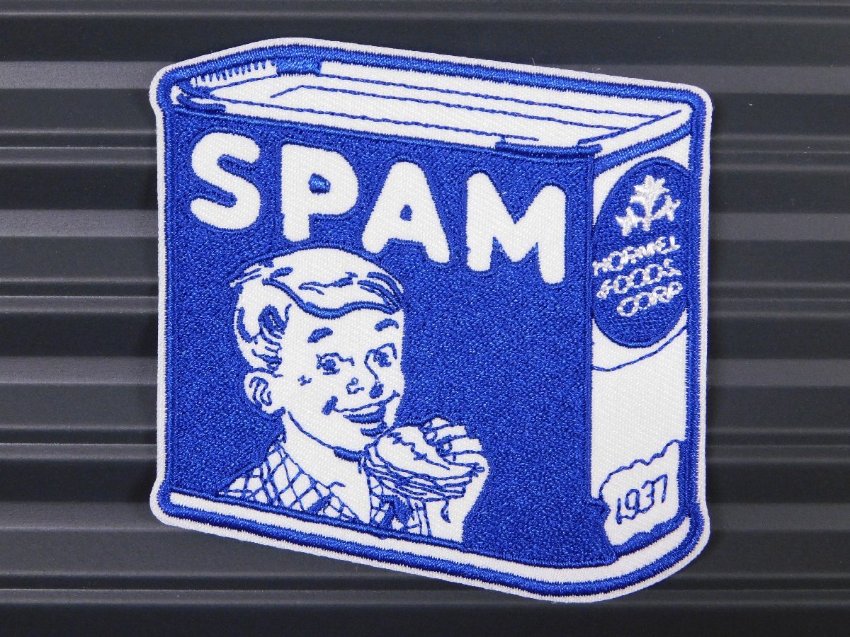◆送料\110◆【SPAM・スパム缶①】※《アイロン刺繍ワッペン》 アメリカン雑貨 刺繍ワッペン アイロンワッペン拍卖