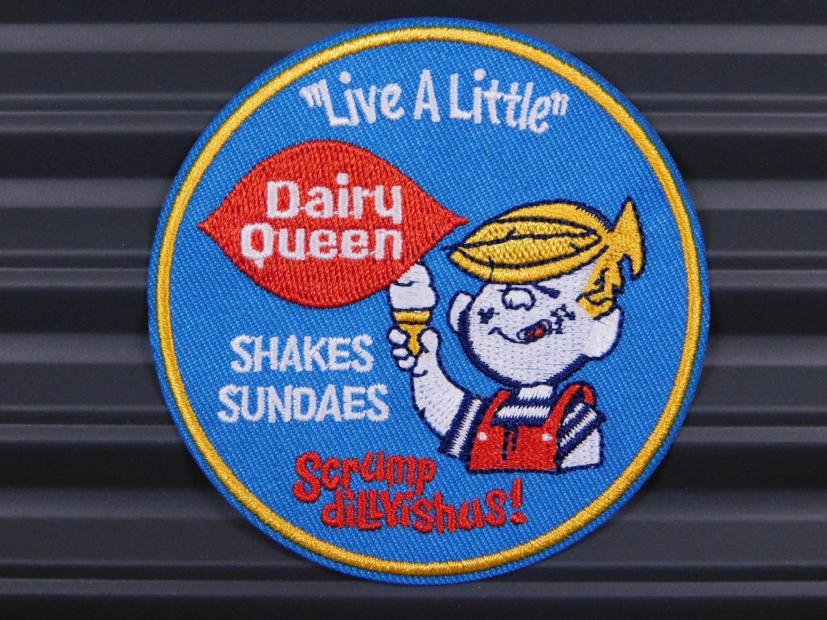 ◆送料\110◆【Daily Queen・デイリークイーン】※《アイロン刺繍ワッペン》 ソフトクリーム 企業柄 アメリカン雑貨 アイロンワッペン拍卖