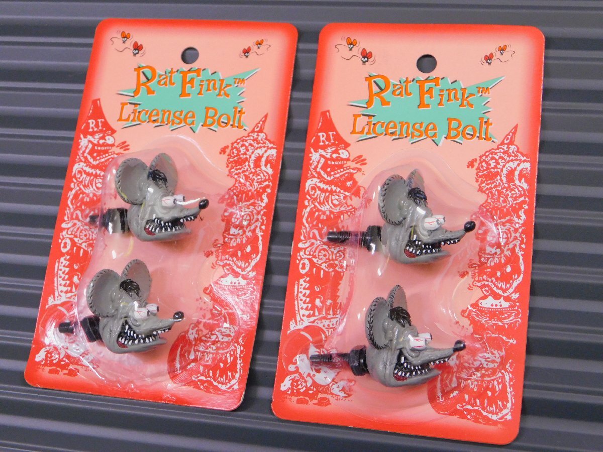 ◆送料無料◆【Rat Fink・ラットフィンク】※《ヘッド ライセンスボルト 4個入り / グレー》 RAF264GY MOONEYES ムーンアイズ拍卖