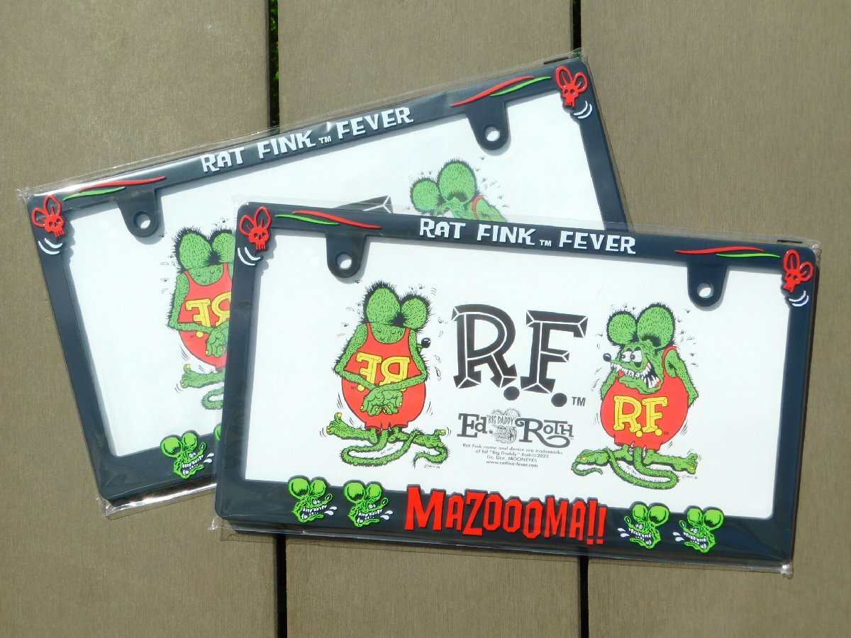 ◆送料無料◆【Rat Fink・ラットフィンク】※《ライセンスプレートフレーム / 2枚セット》 MG062BKRF 新基準対応ナンバーフレーム拍卖
