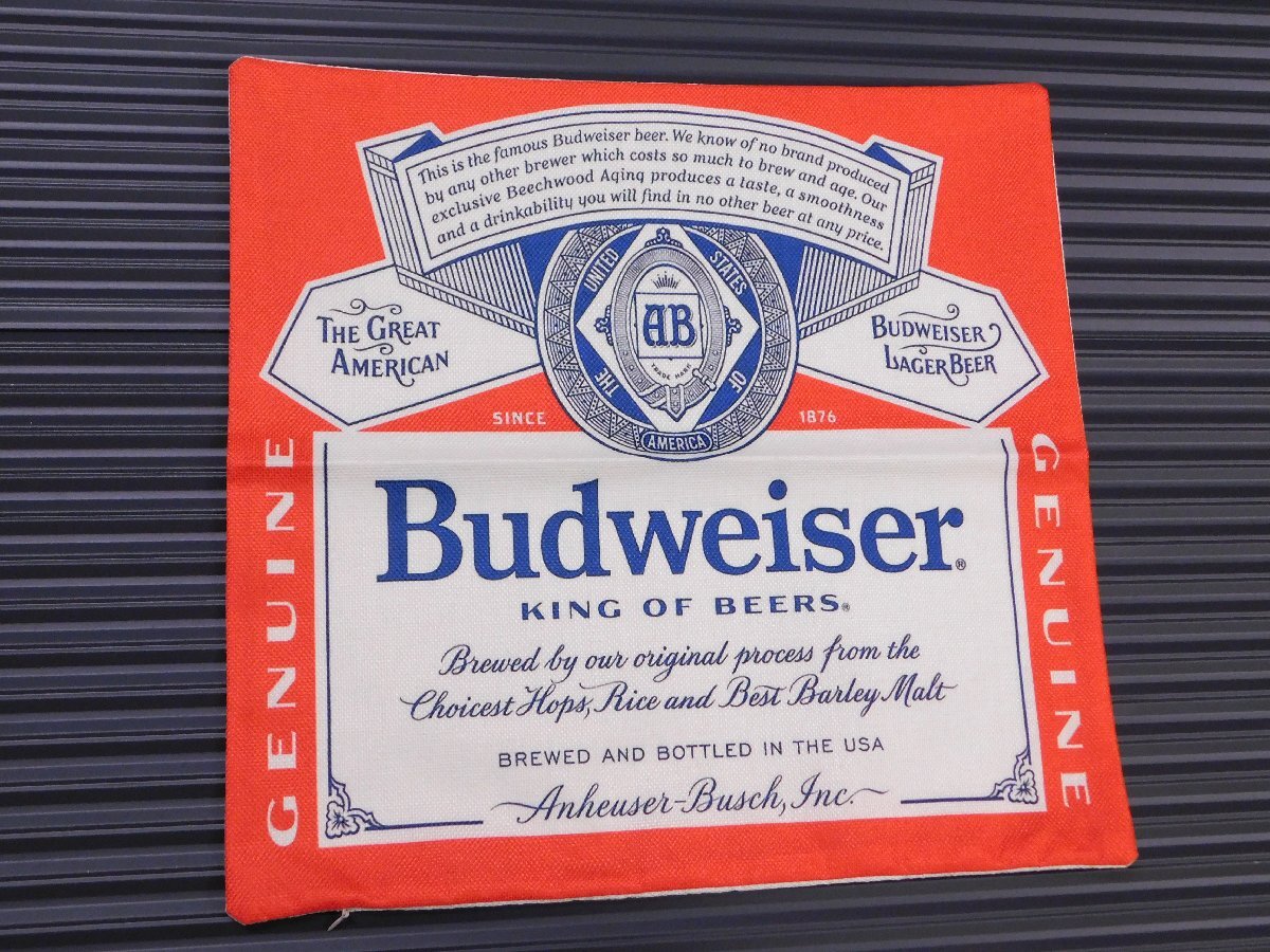 ◆送料\185◆【Budweiser・バドワイザー】※《クッションカバー/440×450mm》 アメリカン雑貨 ビール拍卖
