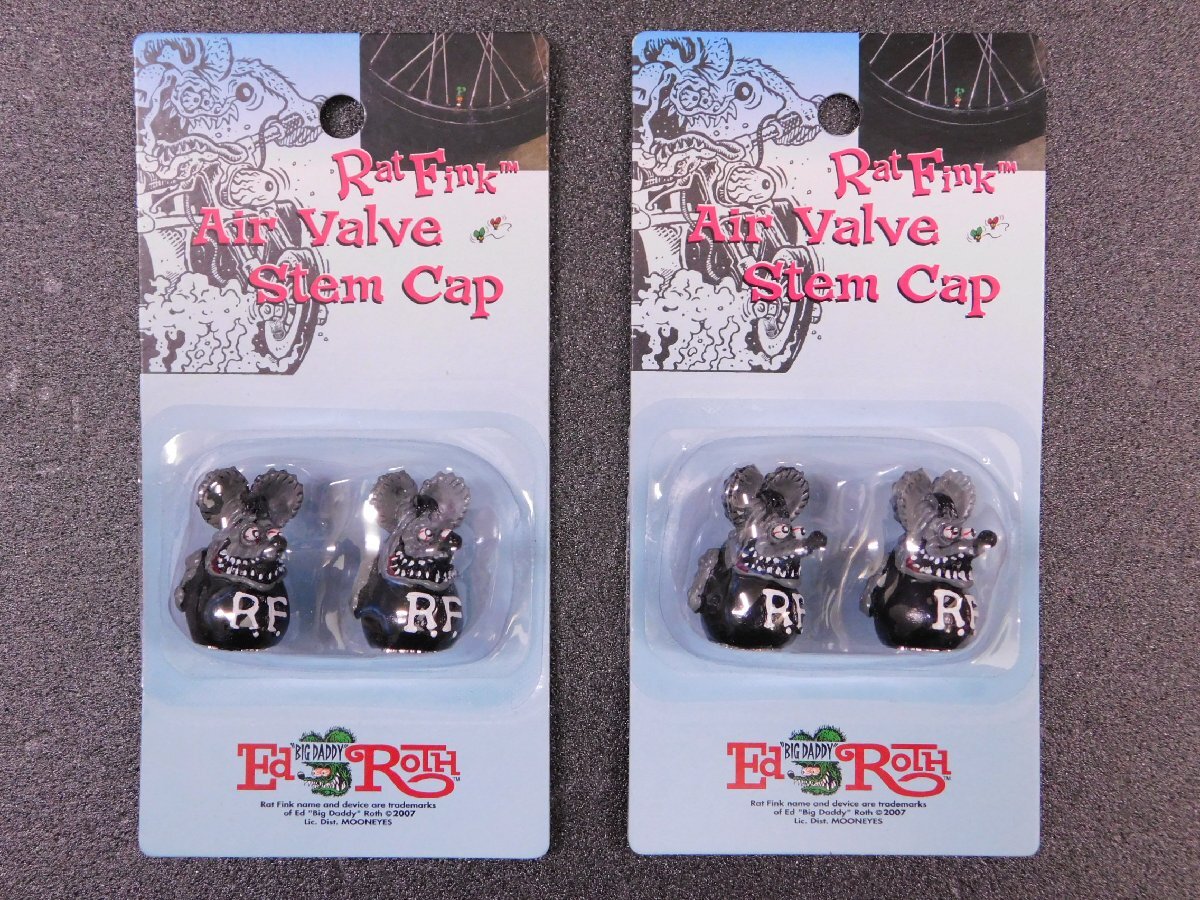 ◆送料無料◆【Rat Fink・ラットフィンク】※《エアバルブキャップ 4個入り / グレー》 RAF280GY MOONEYES ムーンアイズ拍卖