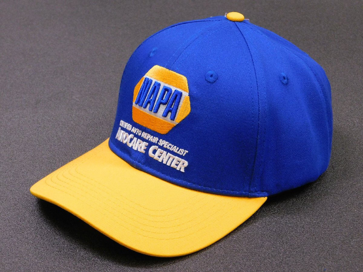 【NAPA】※《 レーシングトラッカーキャップ / ブルー×イエロー》 3D刺繍 企業柄 アメカジ拍卖