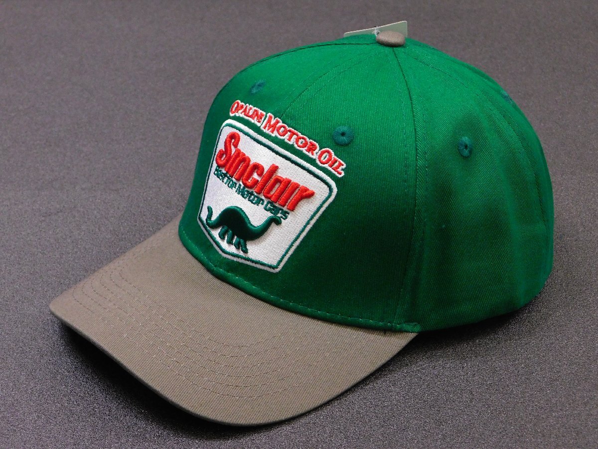 【Sinclair・シンクレア】※《 レーシングトラッカーキャップ / グリーン×グレー》 3D刺繍 企業柄 アメカジ拍卖