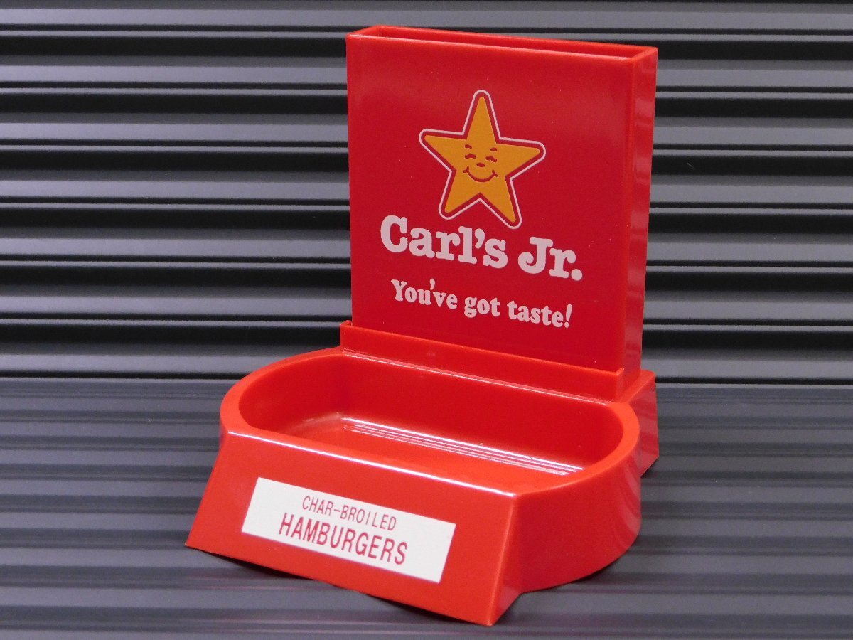 ◆送料\450◆【Carl's Jr・カールスジュニア】※《ペンスタンド》 アメリカン雑貨 ペン立て トレー付き スターマン拍卖