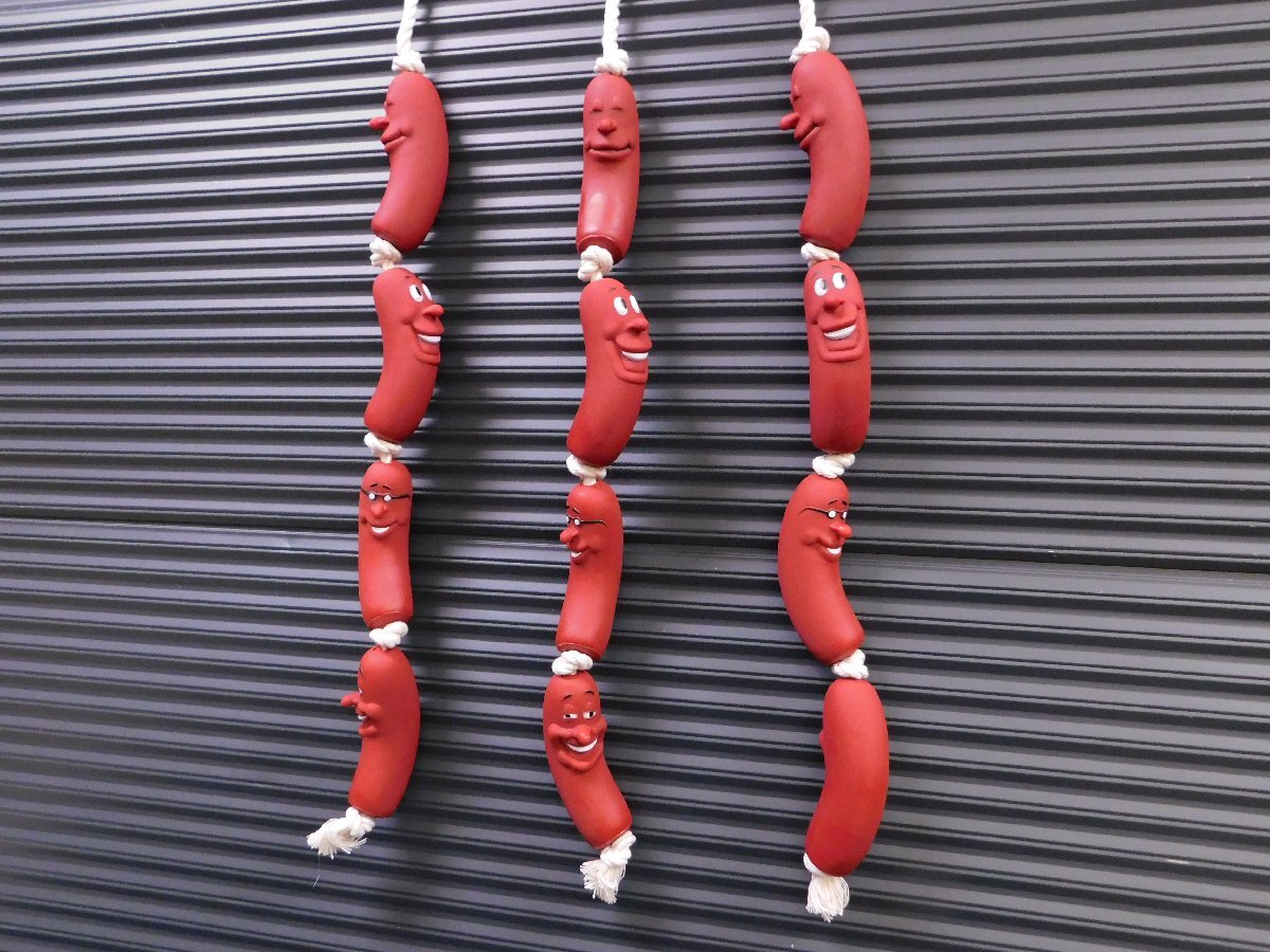 【ソーセージロープ/3本セット】※《DOG TOY・犬用おもちゃ》 アメリカン雑貨 表情豊かな4兄弟 車内にもGOOD!拍卖
