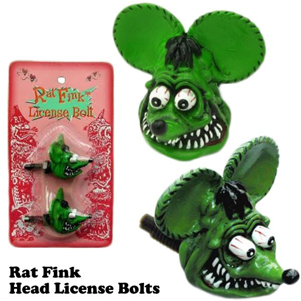 ◆送料無料◆【Rat Fink・ラットフィンク】※《ヘッド ライセンスボルト 2個入り / グリーン》 RAF264GR MOONEYES ムーンアイズ拍卖