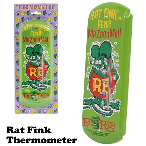 ◆送料無料◆【Rat Fink・ラットフィンク】※《スチール製・サーモメーター / 壁掛け温度計》 アメリカン雑貨拍卖