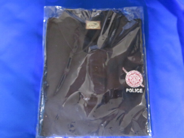 新品☆タイ警察使用 ポロシャツ XL 黒 POLICE ロゴ ブラック 本物ポリス用品拍卖
