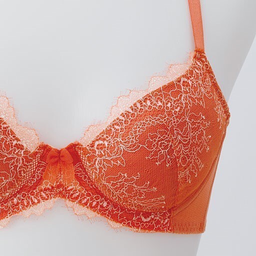(ポスト投函送料無料)セシール A70サイズ 自然なバストメイクブラ(ソフトワイヤー入り・フルカップ)BA459アプリコットオレンジ拍卖