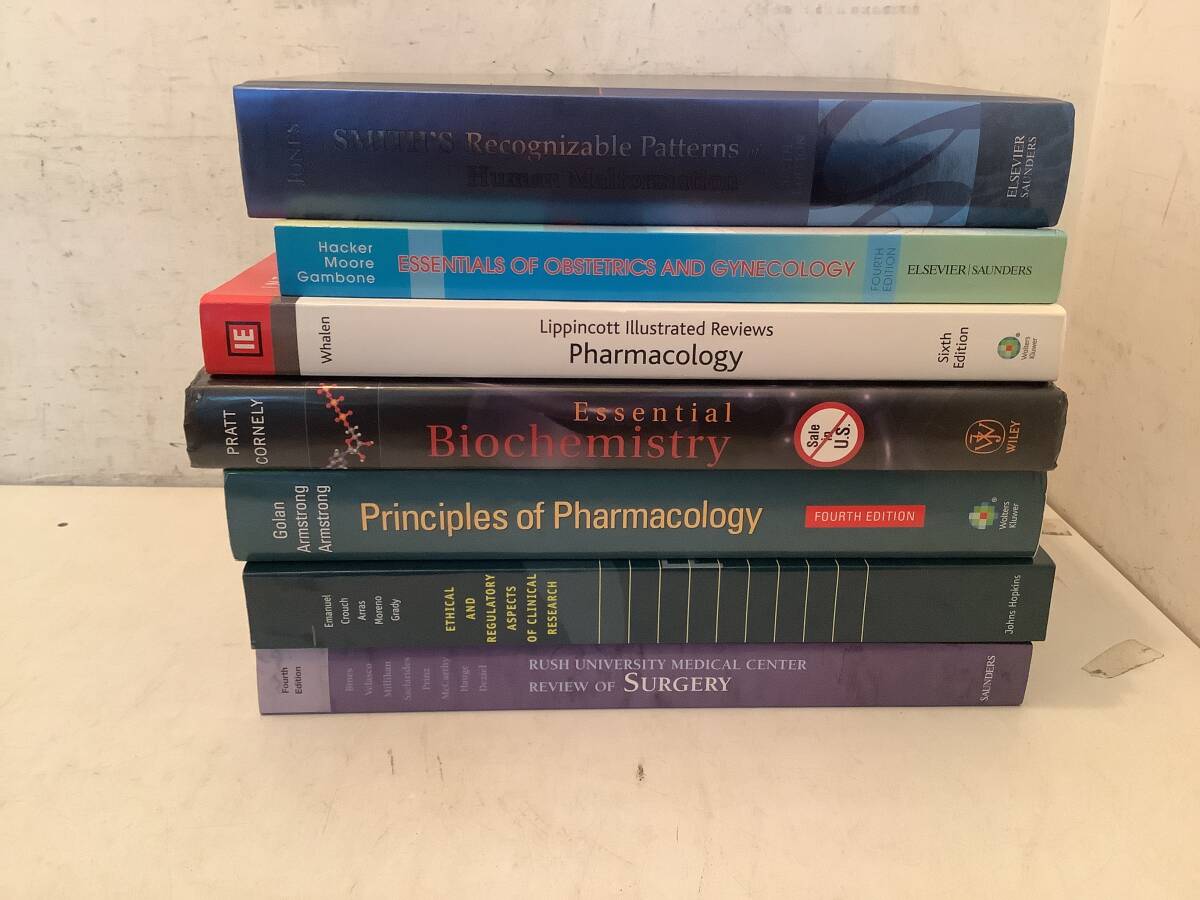 ★a675 洋書 医学関連本 まとめて7冊 医療 薬理学 産婦人科学 臨床研究 外科 1Gb1拍卖