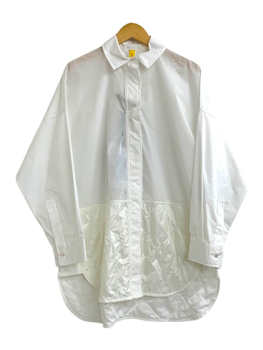MONCLER (モンクレール) 20SS 1952 CAMICIA シャツ キルティング 切替 コットン混 無地 長袖 42 ホワイト メンズ/004拍卖