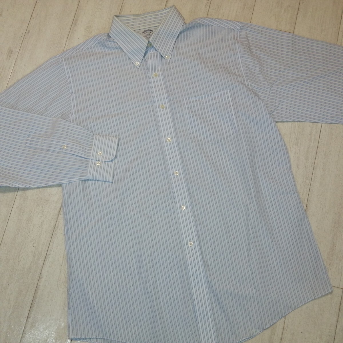 美品/BROOKS BROTHERS/ブルックスブラザーズ/シャツ/ストライプ/ボタンダウン/ドレスシャツ/スーツ/ジャケット/トップス/メンズ/長袖/346拍卖